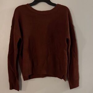 Elegant Brown Crew Neck Sweater